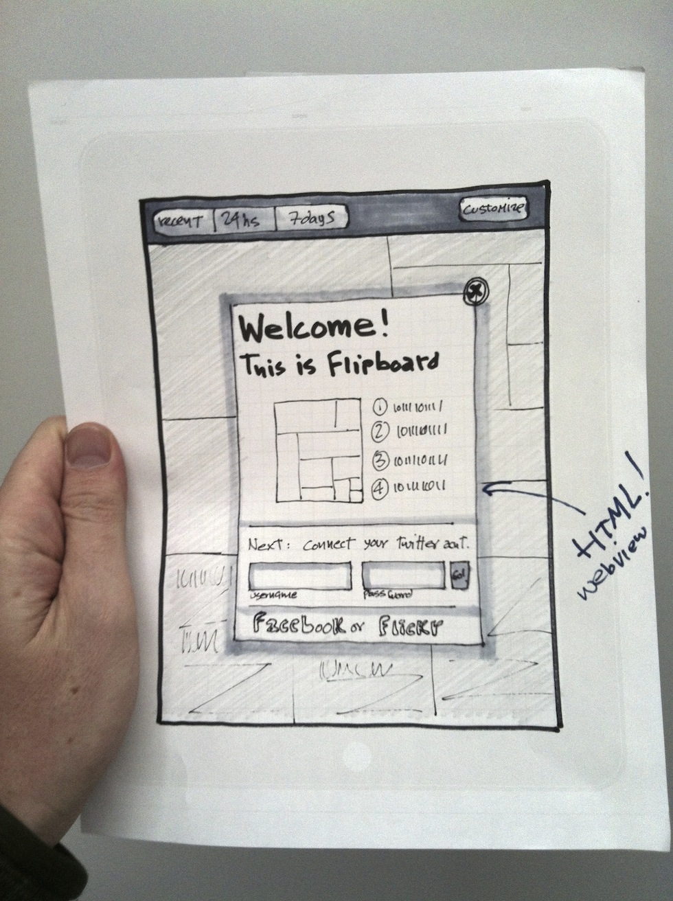 flipboard, early sketch